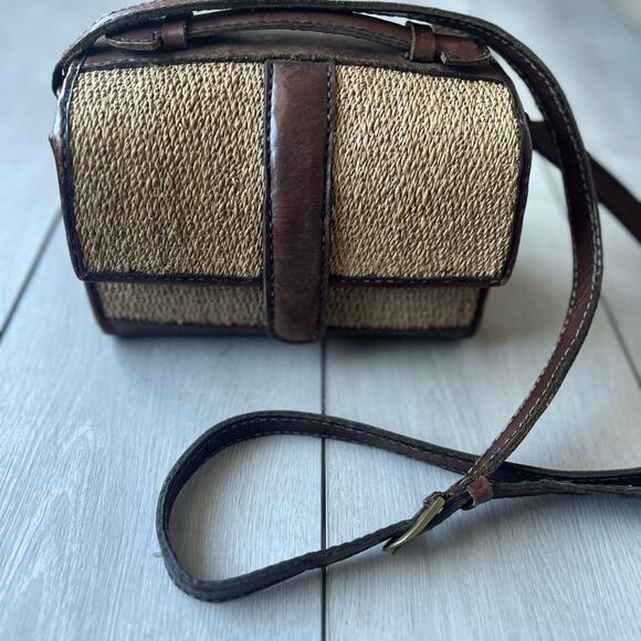Vintage Leather woven bucket bag brown tone safari tan - Picture 1 of 11
